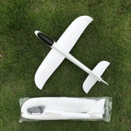 Modèle d'avion blanc pur 49 cm avion lancé à la main grand modèle de planeur d'avion en mousse jouets pour enfants en plein air fête d'anniversaire pour enfants créatif 231021