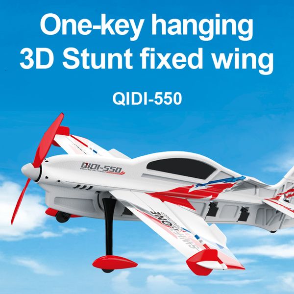 Modelo de avión QIDI550 RC Plane 2 4G Control remoto Motor sin escobillas 3D Stunt Glider EPP Foam Flight Airplane Toy para niños adultos 230719