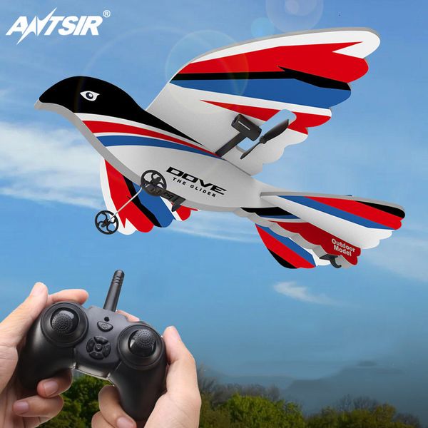 Modèle d'avion RC Avion 2 4G 2CH Télécommande Planeur Aile Fixe Main Lancer EPP Mousse Avion LED Enfants Jouets Cadeaux 230801