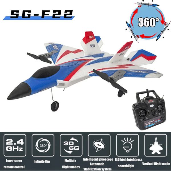 Modèle d'avion RC F22 Stunts 2 4G, planeur radiocommandé, avion 3D à distance, mousse EPP, jouets pour garçons, pour enfants, 231017