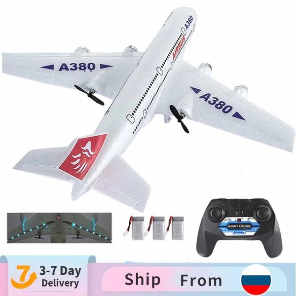 Avión Modle Control remoto Airbus A380 Boeing 747 RC Avión de juguete 2 4G Avión de ala fija Gyro Modelo al aire libre con motor Regalo para niños 231113