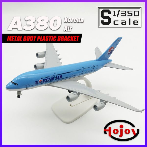 Modèle d'avion échelle 1/350 longueur 20 cm coréen Air A380 métal moulé sous pression avion modèle d'avion jouets cadeau pour garçons enfants enfant Collection 230830