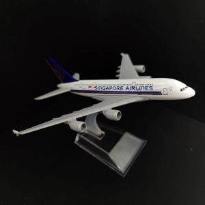 Avión modelo escala 1 400 Metal aviación réplica 15 cm Singapur A380 Asia aerolínea Boeing Airbus modelo avión miniatura regalo para niño 230306