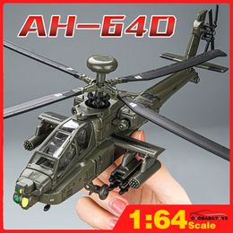 Aircraft Modle Scale 1/64 Black Hawk/AH-64D Helicopter Gunships Alloy Diecast Model ToYMilitary Aircraft Flying Airplane for Children Boys 230814