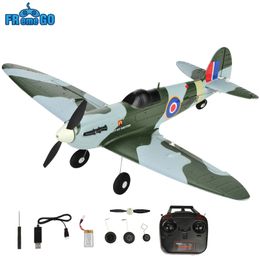 Vliegtuigen Modle Spitfire RC Vliegtuig 2 4G 4CH 6 Axis EPP Schuim 450 MM Spanwijdte Een sleutel Aerobatic RTF Warbird Mini Vliegtuig Speelgoed Geschenken 230801