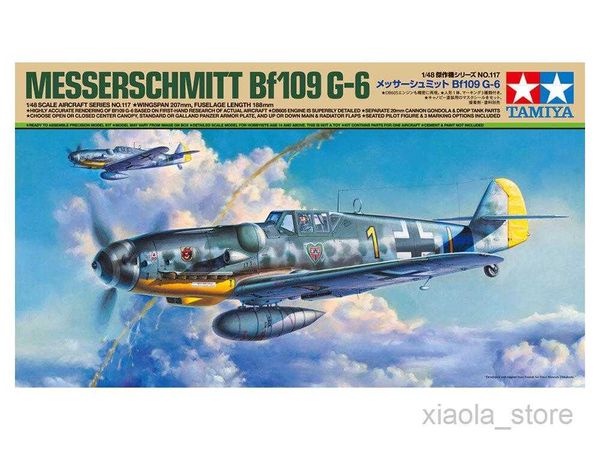 Avión modelo Tamiya 61117 escala 1/48 modelo de avión WWII alemán Messerschmitt Bf109 G-6HKD230701