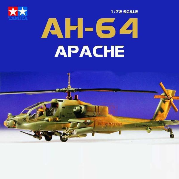 Modle de aeronave Tamiya Kit de modelo de aeronave ensamblado 60707 American AH-64 Apache Helicopter 1/72 S2452022