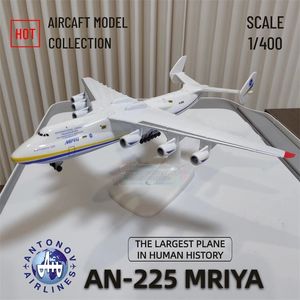 Modèle d'avion Ukraine Antonov AN225 Mriya Hercules réplique modèle échelle 1 400 avion d'aviation en métal Miniature cadeau de noël pour enfant garçon y231118