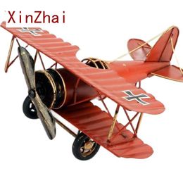 Aircraft modle Vilead 21 cm Figuras de avión de hierro Modelo de plano de metal retro Accesorios de decoración del hogar Vintage Aeronave para niños ORNES DE ORNES 230815