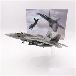 Modèle d'avion WLTK Jouet en métal moulé sous pression Modèle à l'échelle 1/100 Lockheed F-22 F22 Raptor Fighter Us Air Force 230706 Drop Delivery Dhtgb