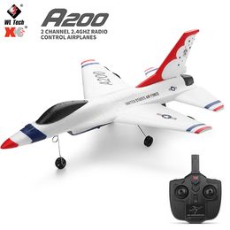 Aircraft Modle WLTOYS XK A200 RC Airplane F16B Drone 2.4G Aircraft 2ch FixedWing Epp Electric Model Remote Control Fighter Toys voor kinderen 230504