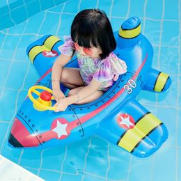 Vliegtuigvorm kinderen opblaasbaar speelgoed zwevend zwemringstoel buiten strand zwembad cartoon vliegtuig water voor kind 240506