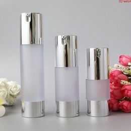 Airless 15ml 30ml 50ml Pompa per vuoto vuota Vaso per WC Bottiglia cosmetica smerigliata Mini Contenitore per trucco per lozione trasparente 10 pezzi Omcup