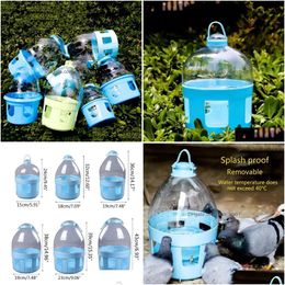 Botellas sin aire al por mayor Matic Bird Waterer Water Feeder Contenedor Durable Plástico Bebedor 2L 4L 6L 8L 10L 12L Suministros para mascotas Drop de Ot2HS