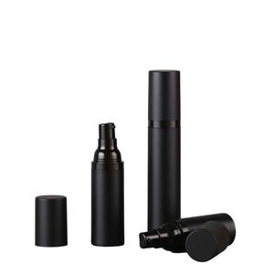 Botellas cosméticas sin aire - 15 ml / 30 ml / 50 ml Envases de bomba negros para loción, dispensador de crema en aerosol: Diseño sellado al vacío Lightweigh Ctmd