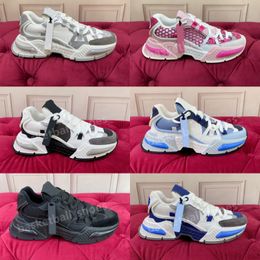 Airmaster Casual schoenen vrouwen mannen splitsen materiaal sport sneaker contrasterende kalfsleer suede sneakers