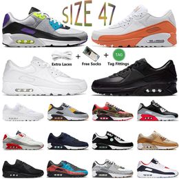 2023 Nike Air Max Airmax 90 Running Shoes Caramel What The Black White Size 12 Mens Women Infrared Bordeaux 90s Futura Trainers Sneakers 36-46