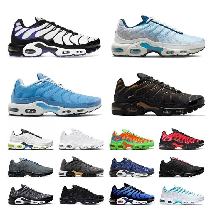 airmaxs Running Shoes Men Tns Shoe Sneakers Mint Green Accents Hyper Jade Blue Fury Metallic Silver Grape Sports Spray Paint Designer Tn Plus Casual shoes 40-46