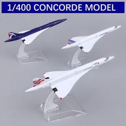 Modèle d'avion Metalconcorde Air France Airplanes 1 400 Modèle d'échelle en alliage de mise en alliage de casting pour enfants Collection de jouets 240516