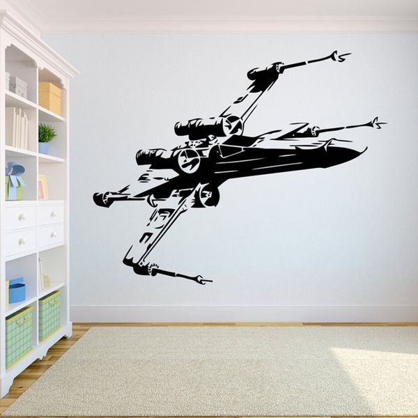 Modèle d'avion Sticker Mural Vinyle Fighter Sticker Mural pour Garçons Chambre Adolescent Chambre Décoration Amovible Étanche Murale X085