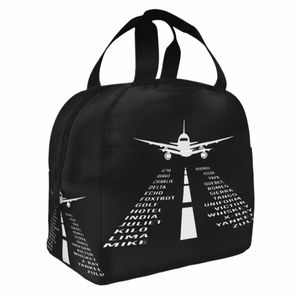 Avion Phetic Alphabet Pilot Cadeau Sac à lunch isolé Sac thermique Lunch Ctainer Aviati Avion Fighter Tote Lunch Box l7i9 #