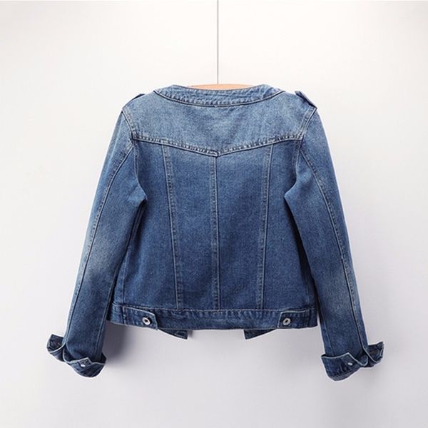 Airs Mujeres Primavera Otoño 5XL Tallas grandes Ropa exterior Jean Chaqueta Mujer Hot Boyfriend Vintage Streetwear Básico O Cuello Denim Abrigo Ropa LJ200813