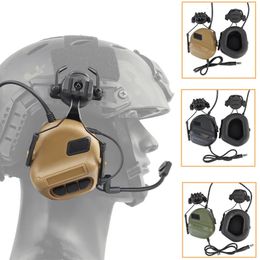 Auriculares de comunicación Airsoft Paintball CS auriculares tácticos combate caza tiro auriculares para rieles de casco de 19-21 mm 240108