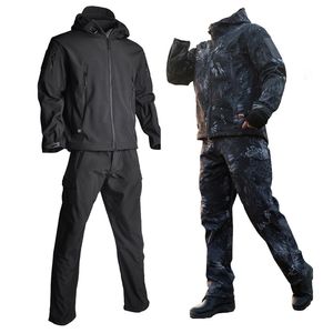 Airsoft costume de chasse vestes tactiques veste à coque souple uniforme militaire tenue de costume militaire vêtements militaires hommes veste + pantalon 220516