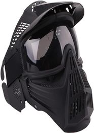 Airsoft Mask Tactical Masks Face Face avec Lens Ggggles Protection des yeux pour Halloween CS Games de survie Shoting Cosplay Mask Black8013278