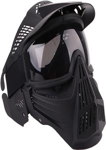 Máscaras tácticas de máscara de airsoft cara completa con protección ocular de gafas para lentes para los juegos de supervivencia de Halloween Cs Shooting Cosplay Mask Black8013278