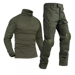Airsoft Paintball Vêtements de travail Uniforme de tir militaire Chemises de camouflage de combat tactique Cargo Genouillères Pantalons Armée Costumes 240124