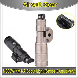 Airsoft SF M300W LED Mini Scout Linterna Km1-A 130 Lumens Hunting LED M300 W Luz de paintball para AEG GBBM16 Sports al aire libre