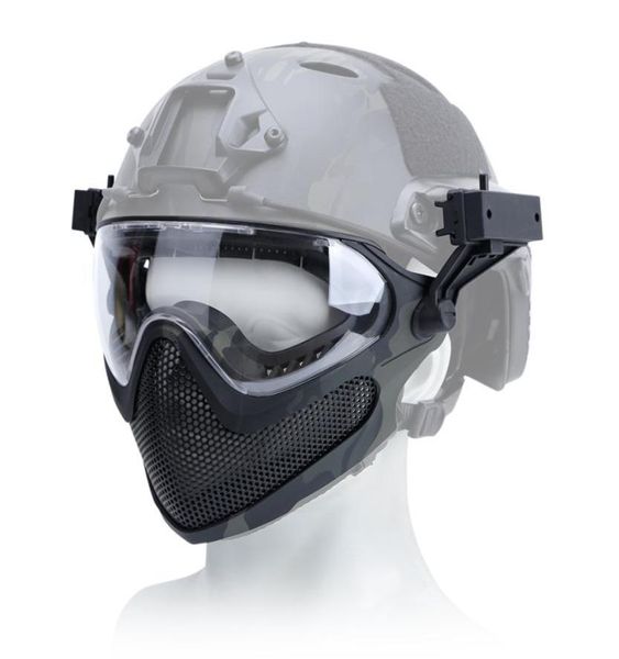 Masque en maille d'acier Airsoft Sports de plein air Masque facial tactique Sécurité complète Airsoft Paintball Respirant Équipement de protection de chasse6081093