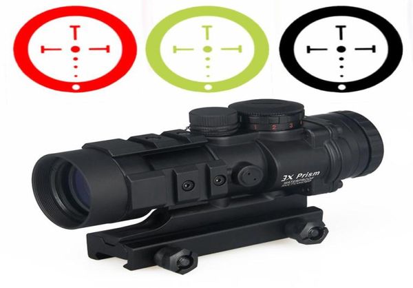 Airsoft táctico rifle óptico alcance burris ar332 3x prisma sight rojo dot con retícula balística CQ para buscar disparos4983150