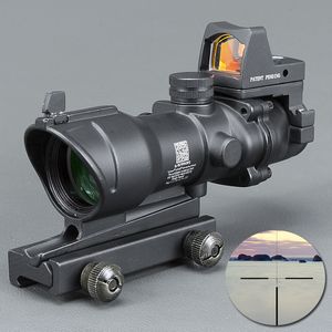 Trijicon ACOG Stijl 4x32 Scope met Docter Mini Red Dot Light Sensor (Zwart) voor Jacht GRATIS VERZENDING