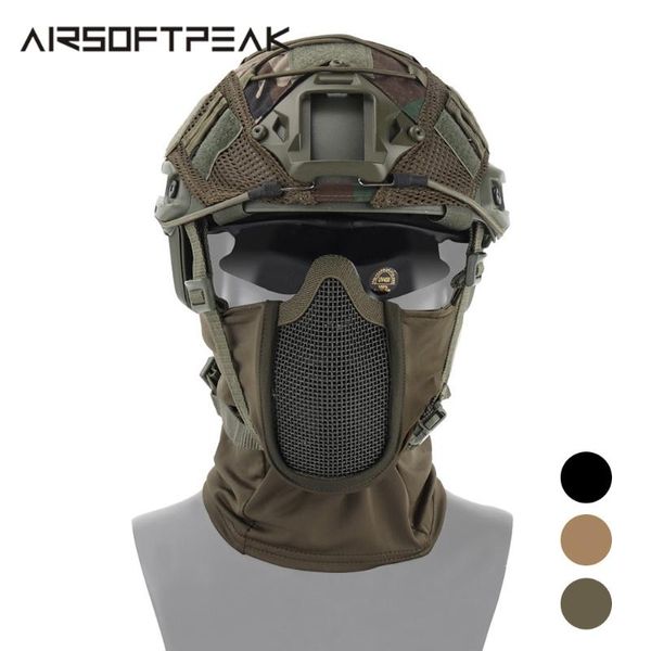 AIRSOFTPEAK masque complet tactique chasse couvre-chef cagoule maille masque Paintball protection CS Ninja Style masques