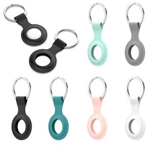 AirTags Loop Etui en silicone Coque de protection avec porte-clés pour Apple Air Tags Airtag Smart Tracker sans fil Bluetooth Suivi anti-perte