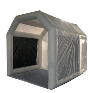 Tienda de campaña de tubo hermético de 4x2,2x2m, cabina de pulverización inflable con sistema de filtro, estación de trabajo de reparación de estacionamiento de pintura portátil para motocicleta