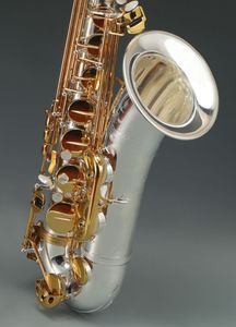 Aisiweier JTS-1100SG marque Bb Saxophone ténor corps en laiton plaqué argent laque or clé B Instrument de saxo plat avec étui en toile