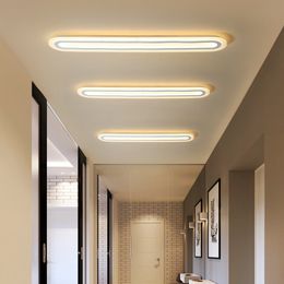 Lampe de couloir d'allée plafonniers européens lampes LED rectangulaires minimalistes modernes vestiaire entrée balcon lumière pour étude