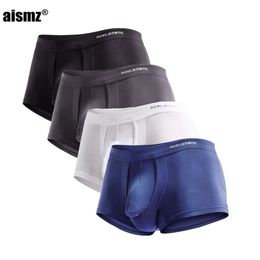 Aismz 4pcs Sexy Men's Underwear Boxer Bulleur Bullet Séparation Scrotum Breathable Underpants masculin sous-pant
