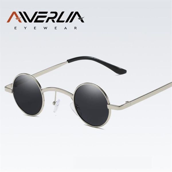 Aiverlia Small Round Sunglasses Brand Design Men Femmes Vintage Circle Lunes Métal Cadre Métal Round Shades AI58267D