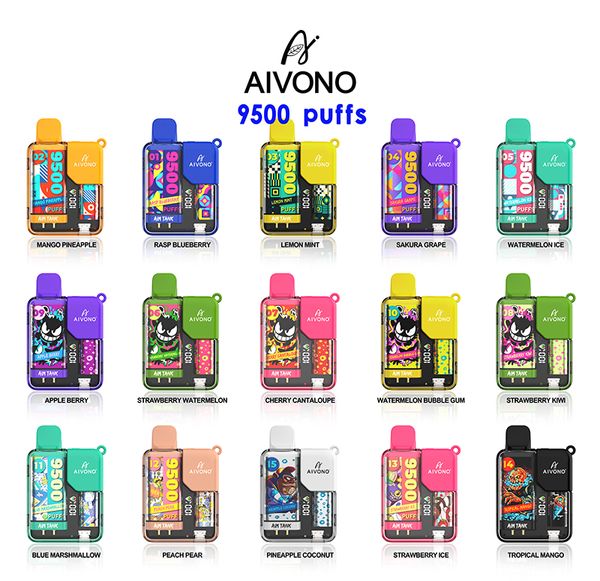 Aivino 9500 Puffs Vape Jetable Cigarette Électronique Usine Batterie Huile rechargeable Puffs Cig Original Vape Pods 9k 10k 12k bouffées rechargeables