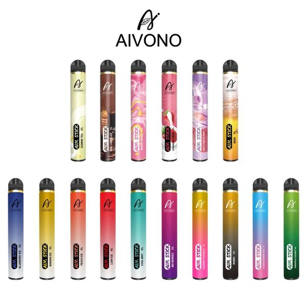 AIVONO Aim Stick Jetable Vape Pen E Dispositif de cigarette avec cartouche préremplie de 9 ml Kits de démarrage 2500 Puff VS Fire Plus Batterie 1400mAh