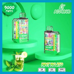 AIVONO AIM XXL 9000 Jetable Vape Pen E Cigarette Dispositif Avec 650 mAh Batterie 19 ml Pod Pré-remplie Catridge rechargeable vs barre de cristal