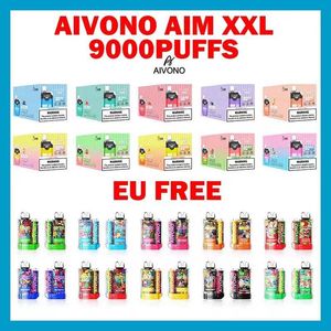 AIVONO AIM XXL 9000 Jetable Vape Pen E Cigarette Dispositif Avec 650 mAh Batterie 19 ml Pod Pré-remplie Catridge rechargeable boîte UE GRATUIT