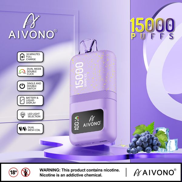 Aivono Demalie Screen 15000 Puffs Nouveau style Disposable Vape Pen 15k Gros en gros Pod de cigarette Elctronic