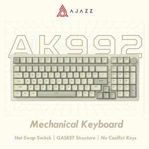 Ajazz AK992 Clavier filaire Backlight Keyboard Gaming mécanique pour l'Office informatique 240419