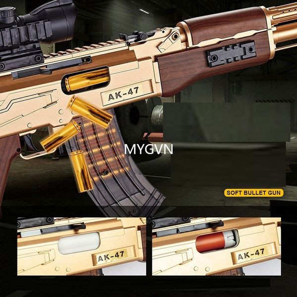 Ak-47 Rifle pistola de juguete eléctrico bala suave Blaster 3 modos de disparo modelo francotirador con dardo para niños armas adultos juego al aire libre
