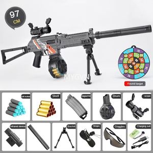 AK--47 Soft Bullet Elektrisch Handmatig Dual Mode Geweer Continu Firing Shell Ejection Launcher met Hoge Precisie Scope met Drum CS Outdoor Game Prop